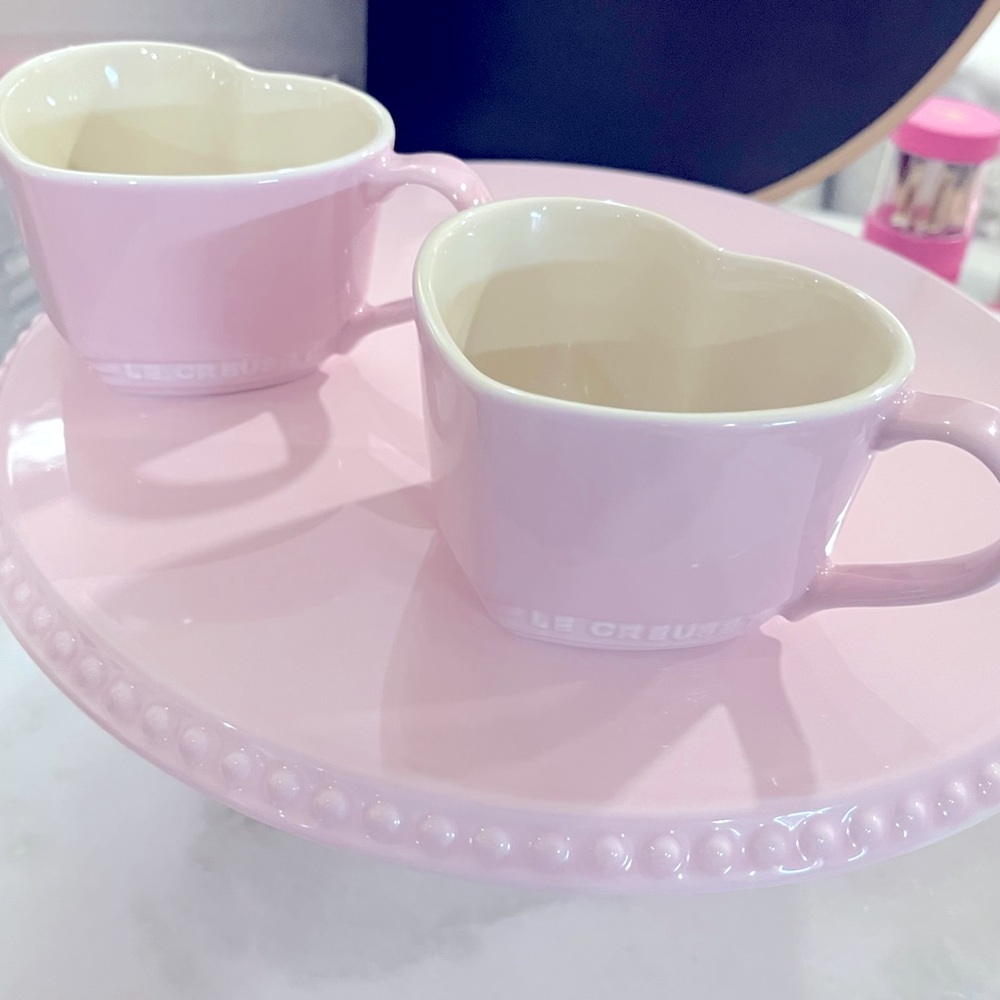 Le Creuset heart mugs satin pink